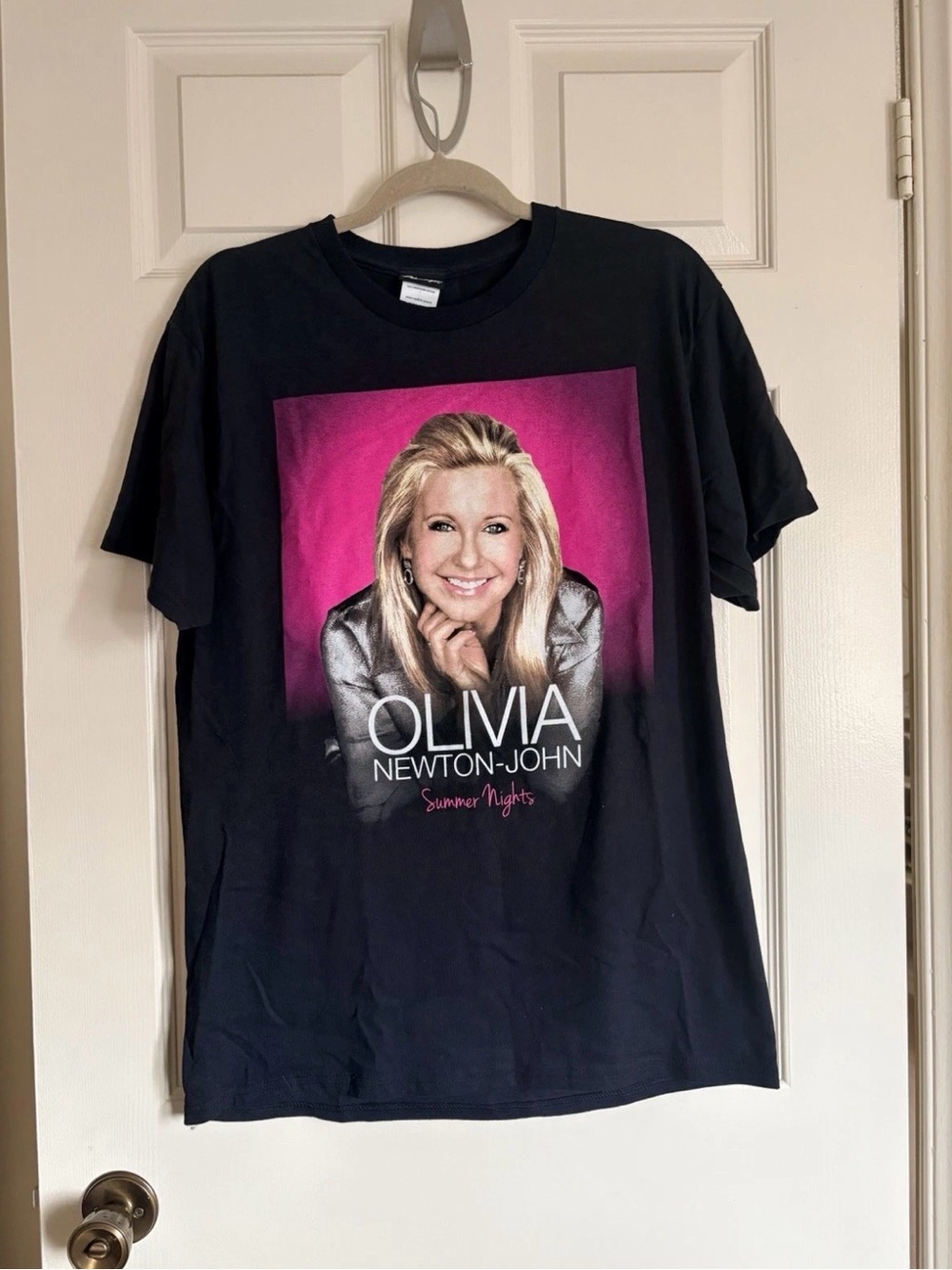 Olivia Newton-John Black Graphic Band Tee - Summer Nights Tour | Sz M